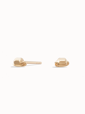 Bold Facets Stud Earrings – Geometric Gold Mini Studs