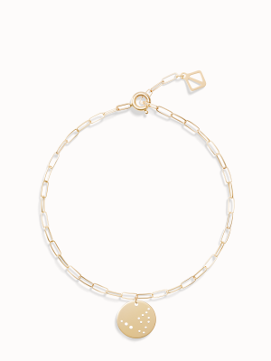 Zodiac Bracelet – Star Sign Charm on Adjustable Gold Chain
