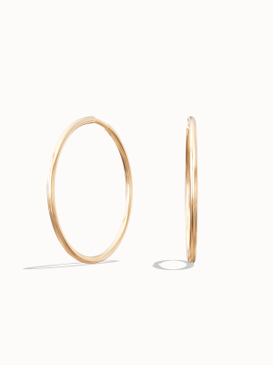 Line Hoops Medium – Classic 0.98" Gold Hoop Earrings