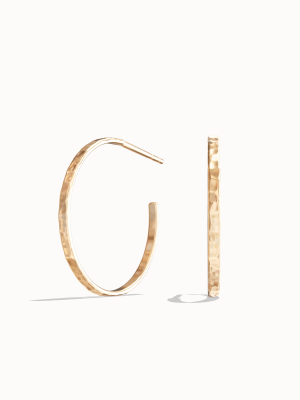 Hammered Hoop Earrings – Handcrafted Gold Everyday Hoops