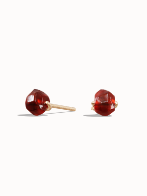 Birthstone Stud Earrings – Minimalist Gold Gemstone Studs