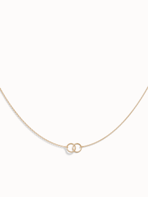 Circles Necklace – Interlocking Gold Rings Pendant