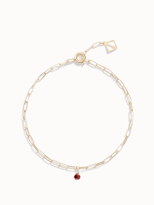 Birthstone Bracelet – Adjustable Gold Gemstone Chain